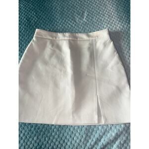 287 Wilfred Faux Leather Mini Skirt White Size 6
